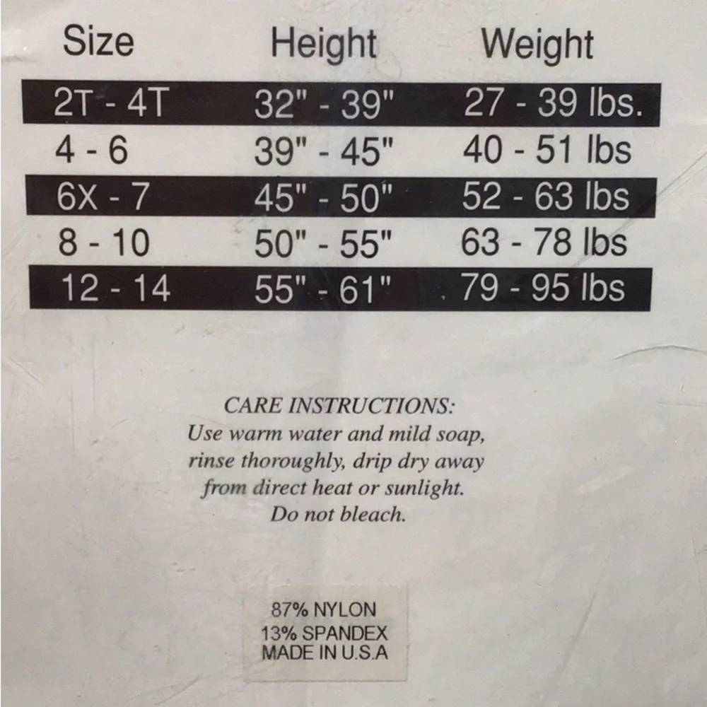 NEW Danz N Motion Children’s Performance Tights, Pink, Size 12-14